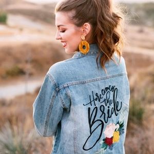 Here comes the bride denim jacket